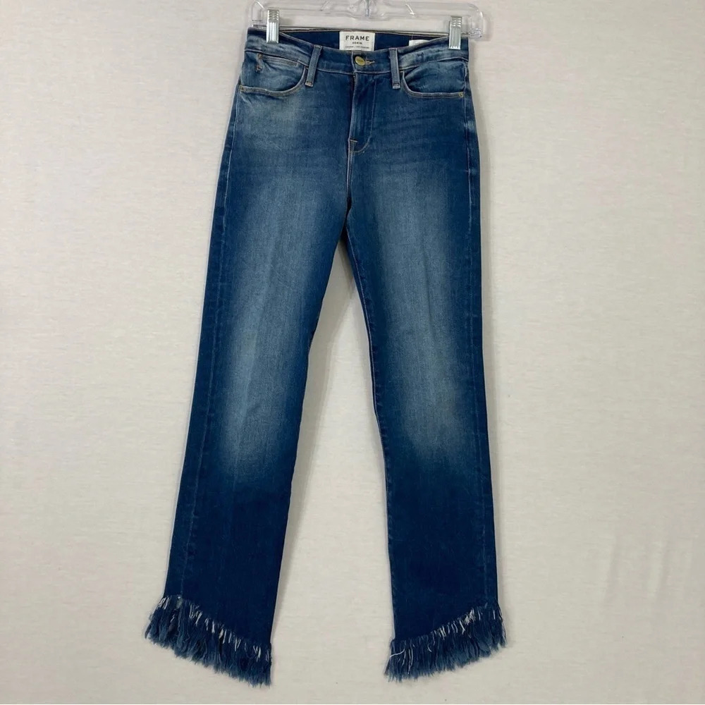 Frame Le‎ High Straight Frayed Hem Straight Leg Jeans size 26